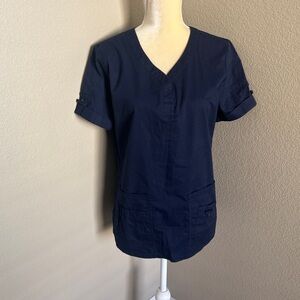 Koi by Kathy Paterson Navy Blue scrub size M